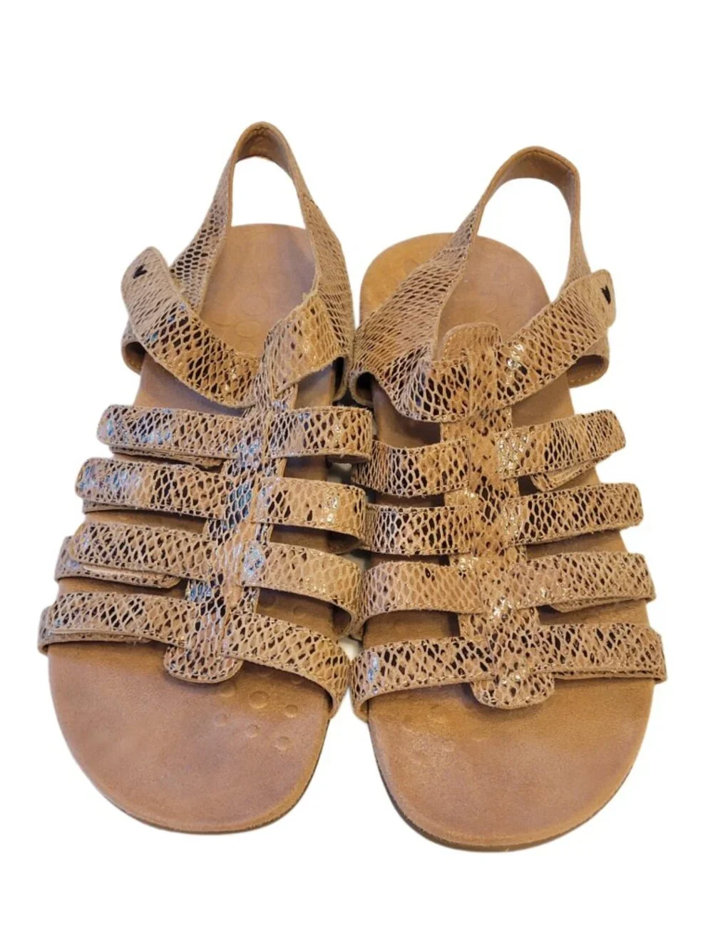Vionic Harissa Snake Print Strappy Slingback Sandals